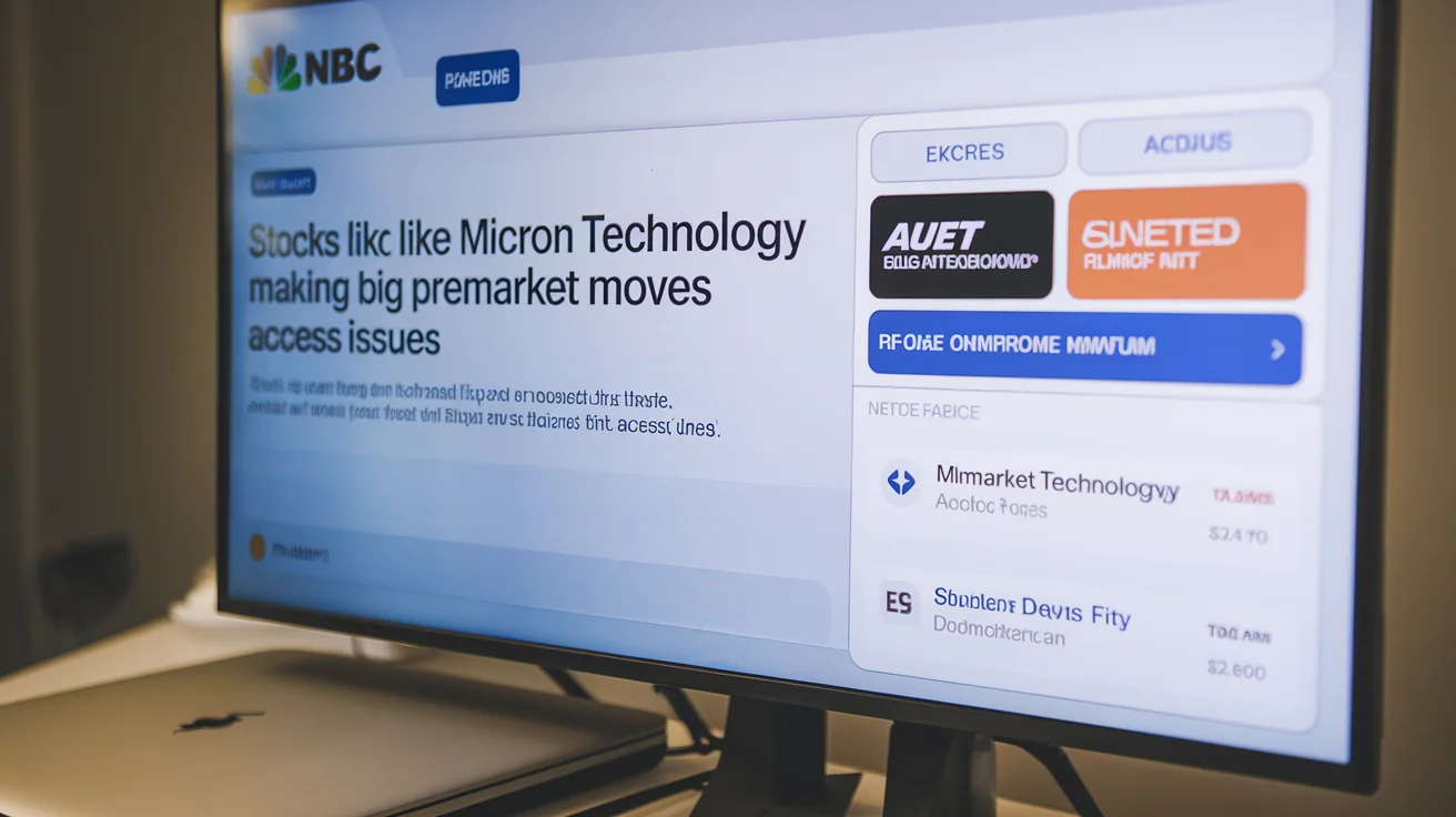 CNBC Reports Stocks Like Micron Technology Making Big Premarket Moves Amid Access Issues