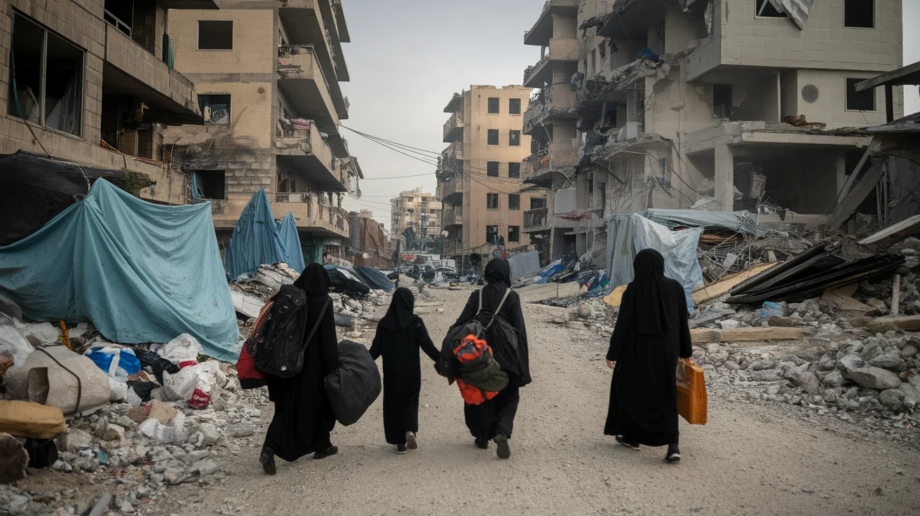 Palestinian Refugees Flee Lebanon After Israeli Bombing of Beirut Suburb