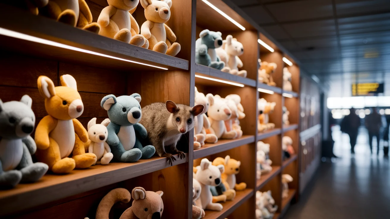 Real Possum Discovered Among Plush Toys in Australian Airport Gift Shop
