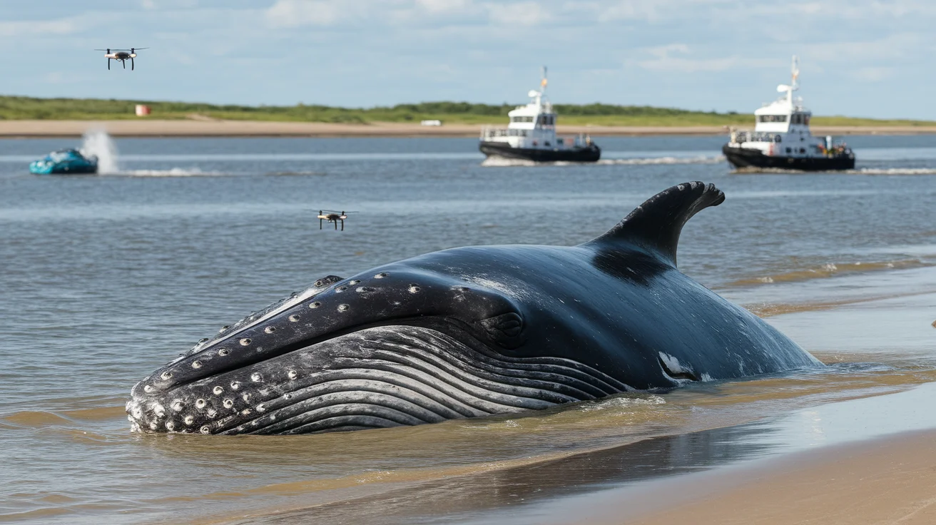 Whale Stranded on German Baltic Coast Amid Ongoing Rescue Efforts