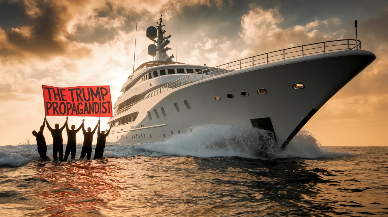 UK Activists Label Larry Ellison's Superyacht 'The Trump Propagandist' in Protest
